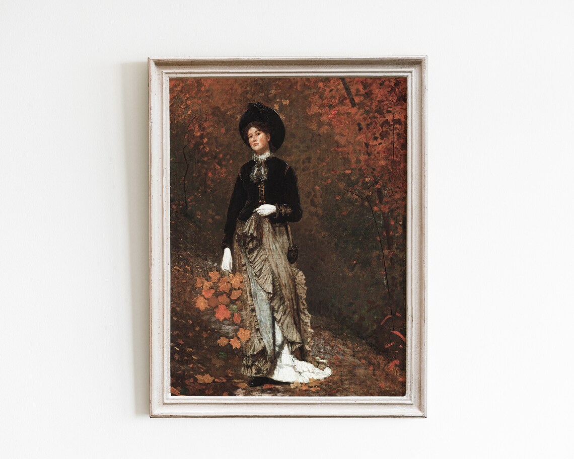 Autumn Leaf Vintage Botanical Fall Wall Art Print