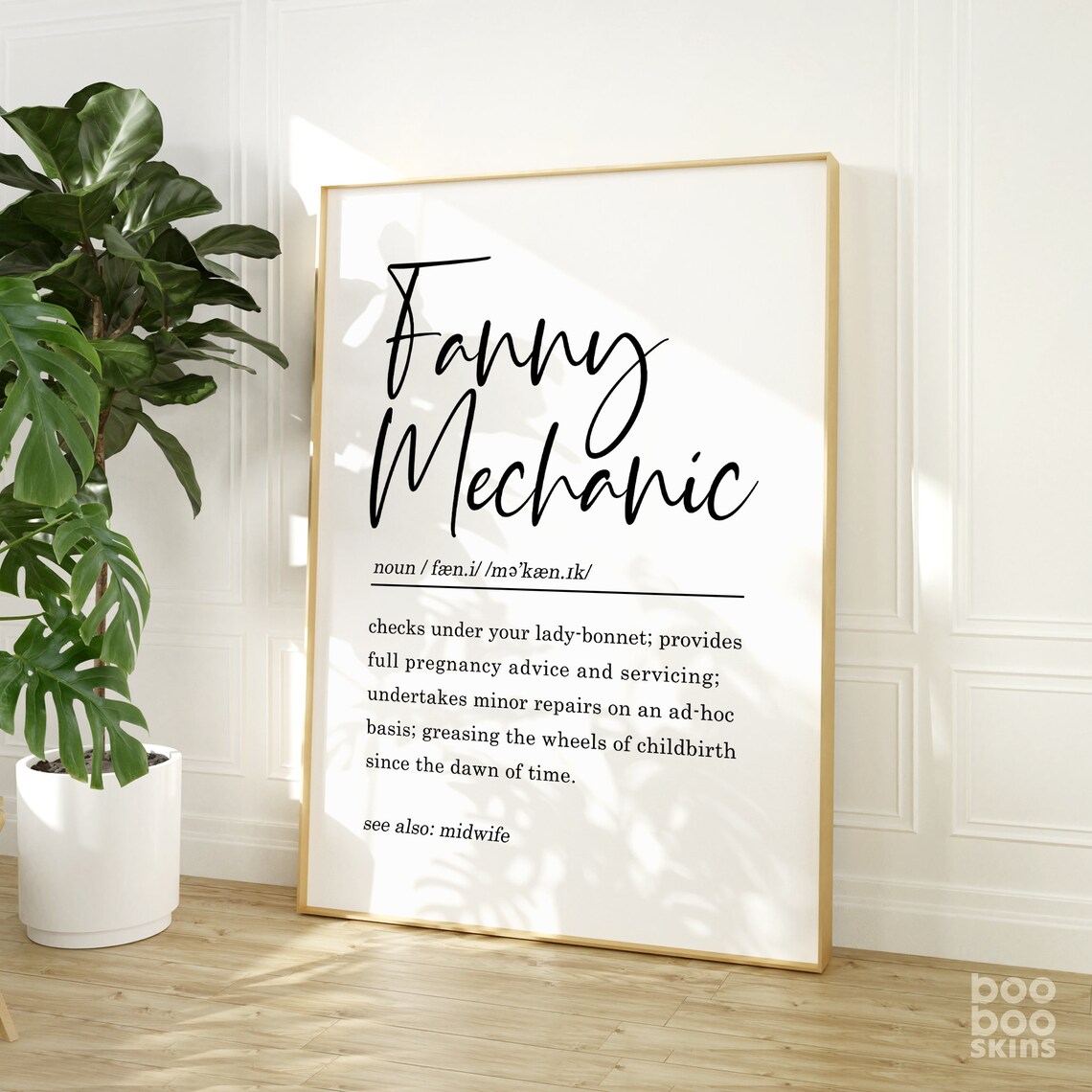 Funny Midwife Definition Quote Art Print, Thank You