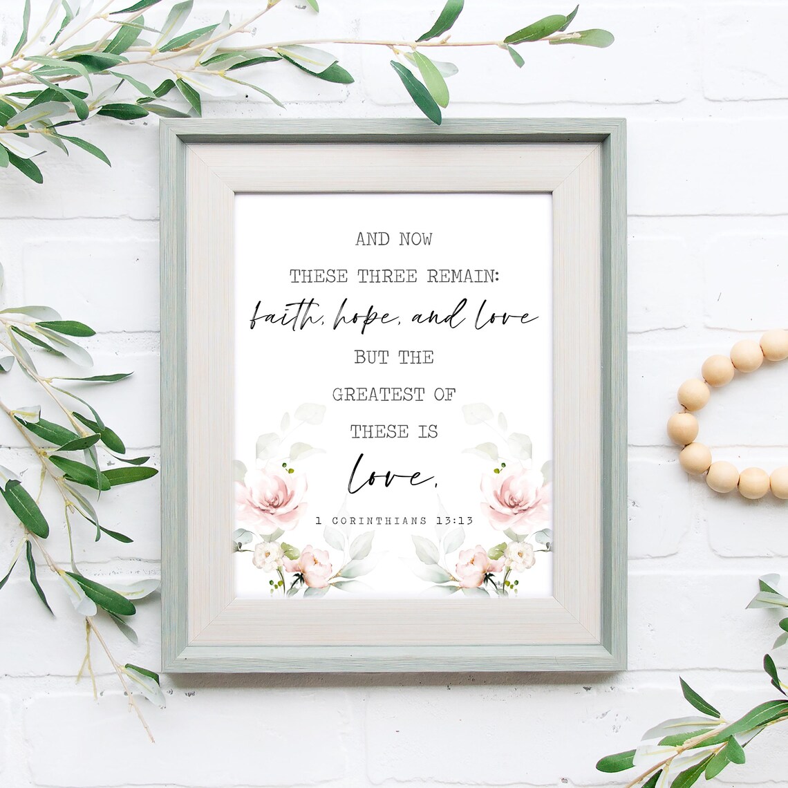 Faith Hope Love Corinthians 13 13 Greatest Of These Is Love Wall Art - Image 3