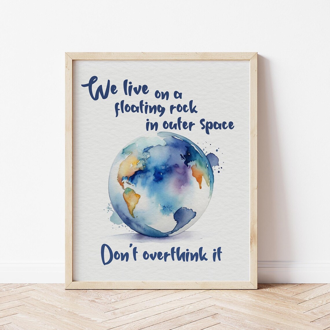 Don’t Overthink It Watercolor Motivational Quote Art