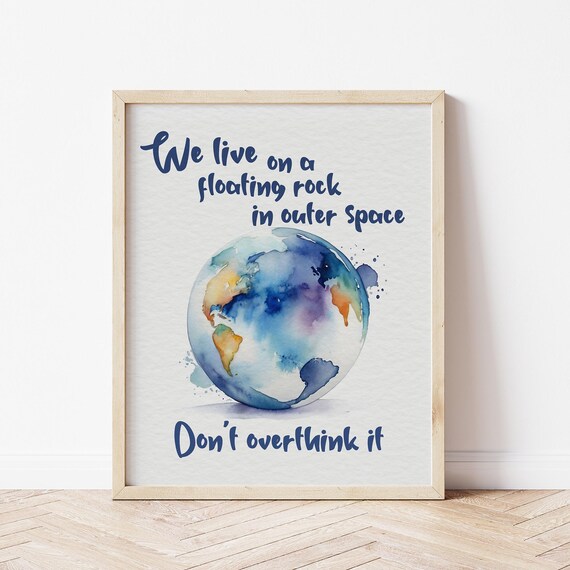 Don’t Overthink It Watercolor Motivational Quote Art