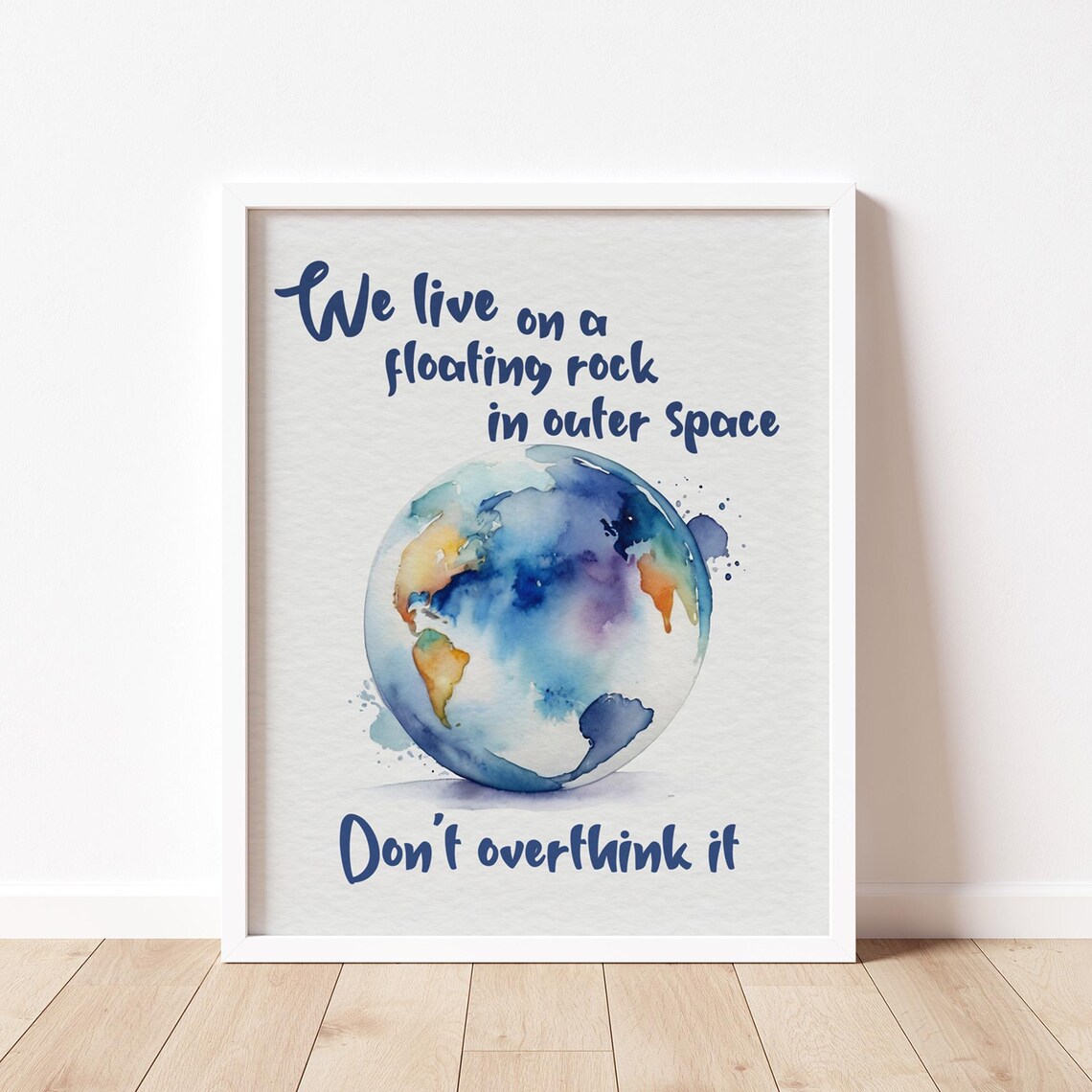 Don’t Overthink It Watercolor Motivational Quote Art - Image 2