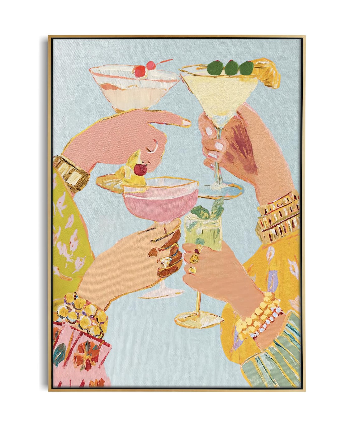 Stylish Cocktail Bar Art Print, Preppy Girls Night Out