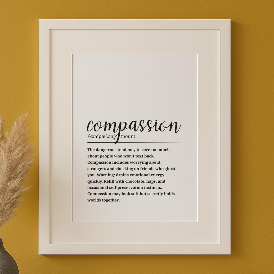 Compassion Definition Poster Inspirational Wall Art Decor Kindness Gift - Image 6