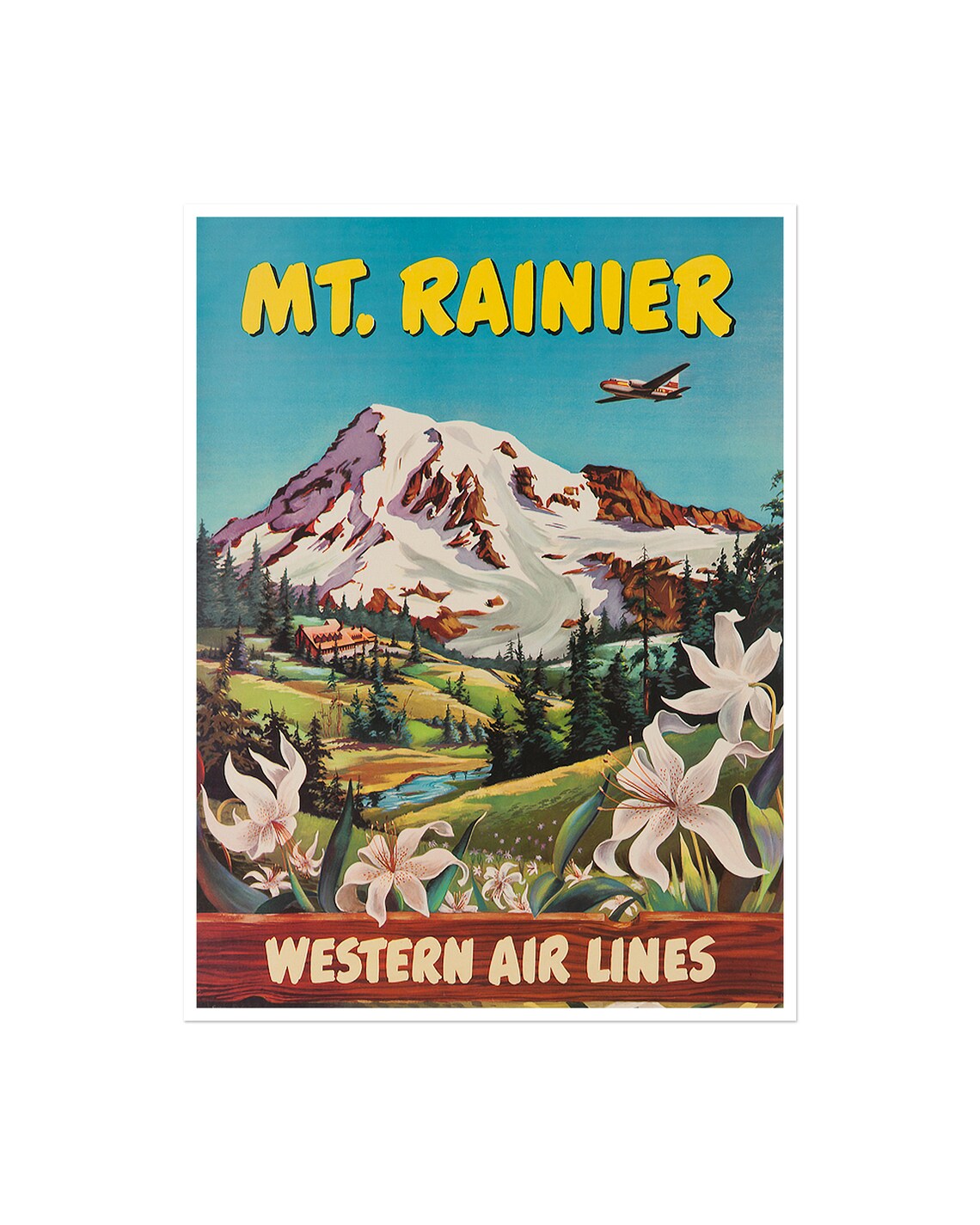 Mt Rainier National Park Travel Poster, Home Decor