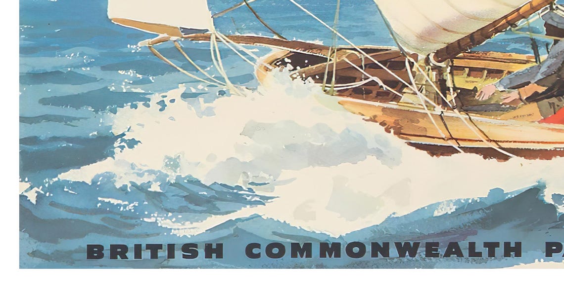 Fly BCPA to Australia Vintage Sydney Harbour Sailing Regatta Poster - Image 2