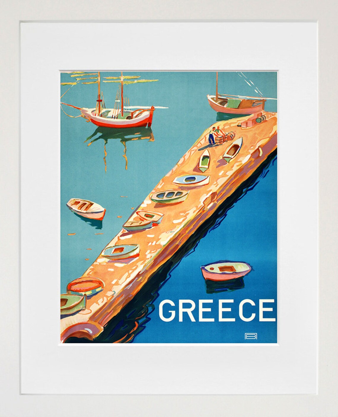 Greek Vintage Travel Poster, Greece Home Decor