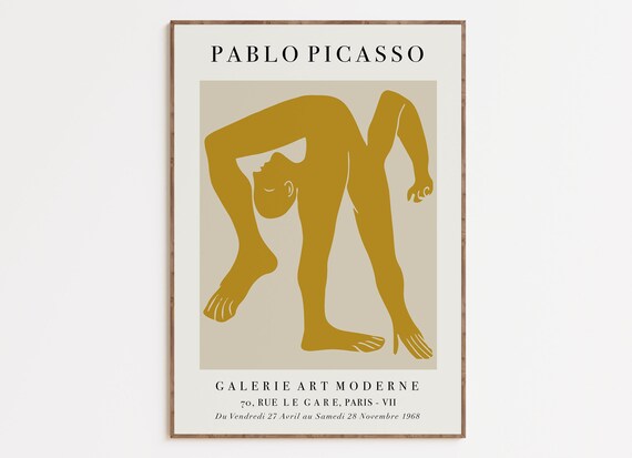 Mustard Yellow Picasso Acrobat Poster Picasso Exhibition Print Modern Picasso Print Beige Picasso Print Exhibition Art Print Mp026