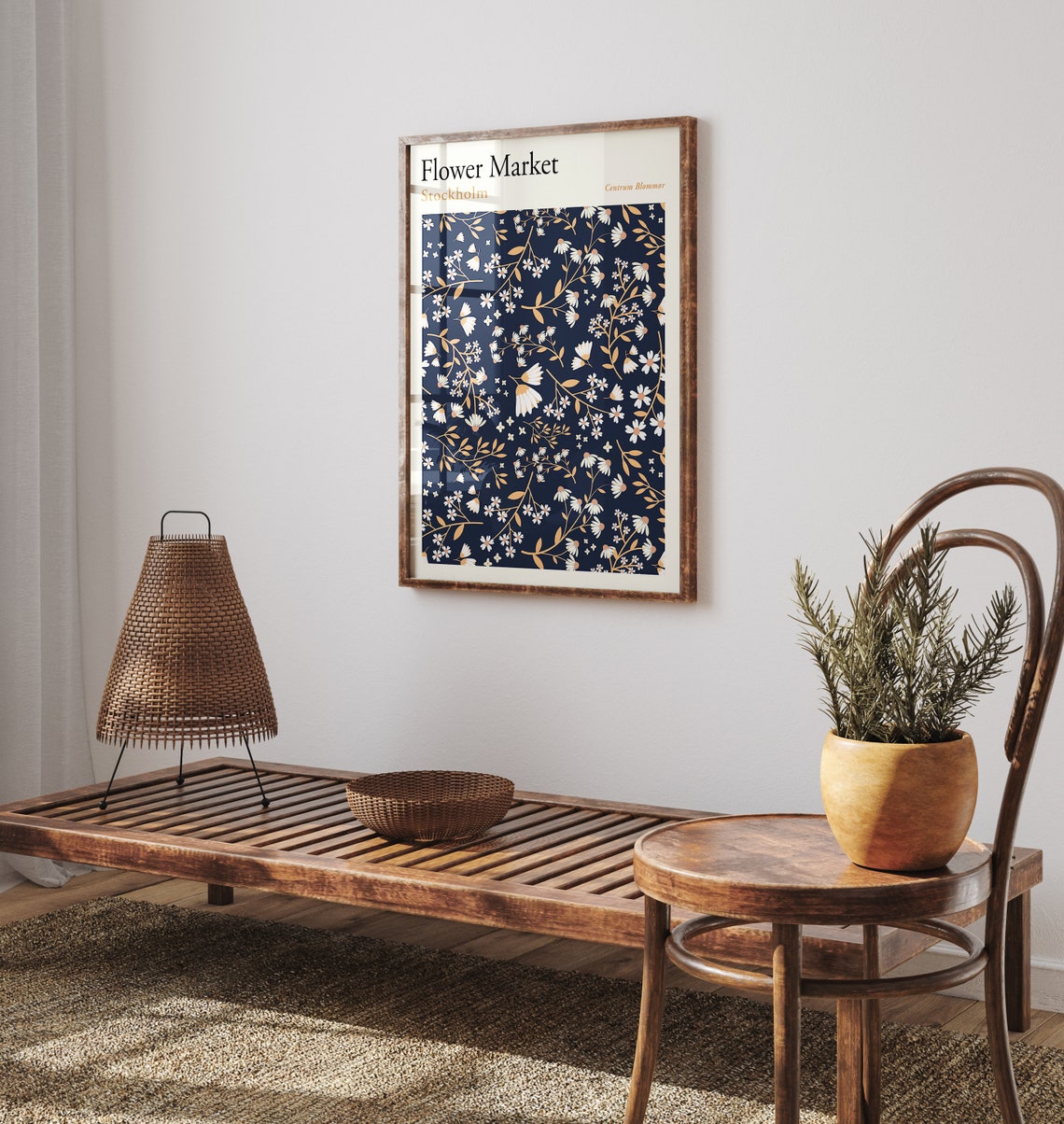 Stockholm Flower Market Print Flower Market Poster Daisy Art Poster Flower Market Wall Art Boho Flower Market Print F159 - Image 3