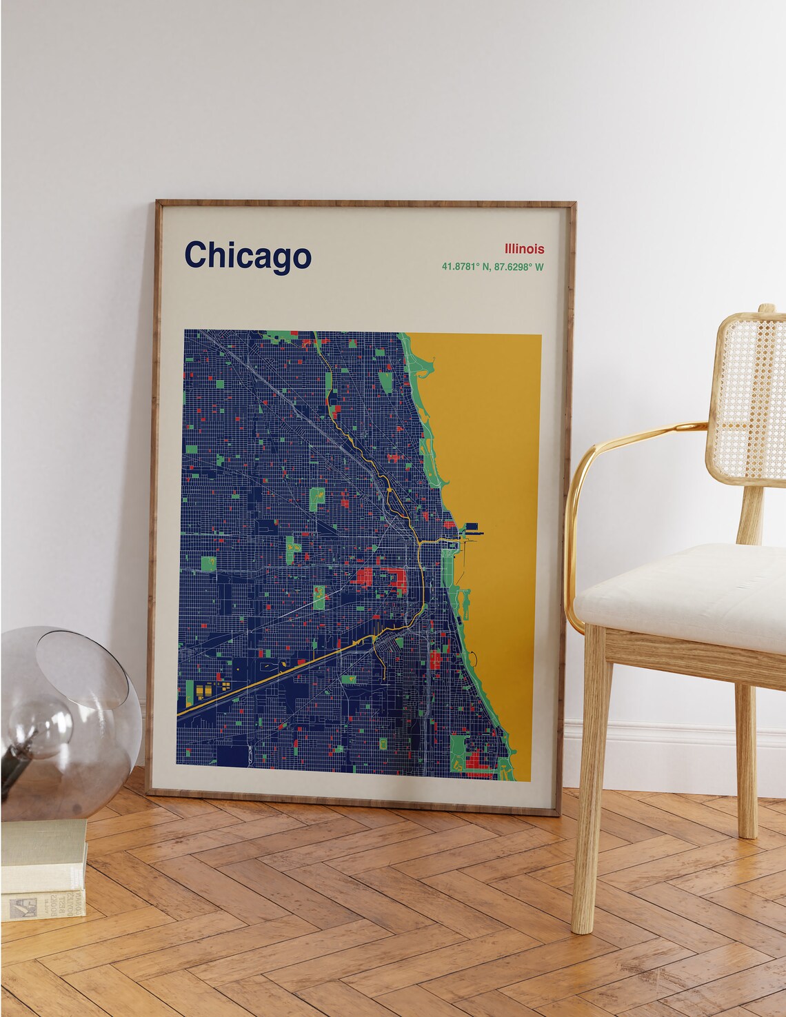 Chicago Map Print, Color City Map Poster - Image 2