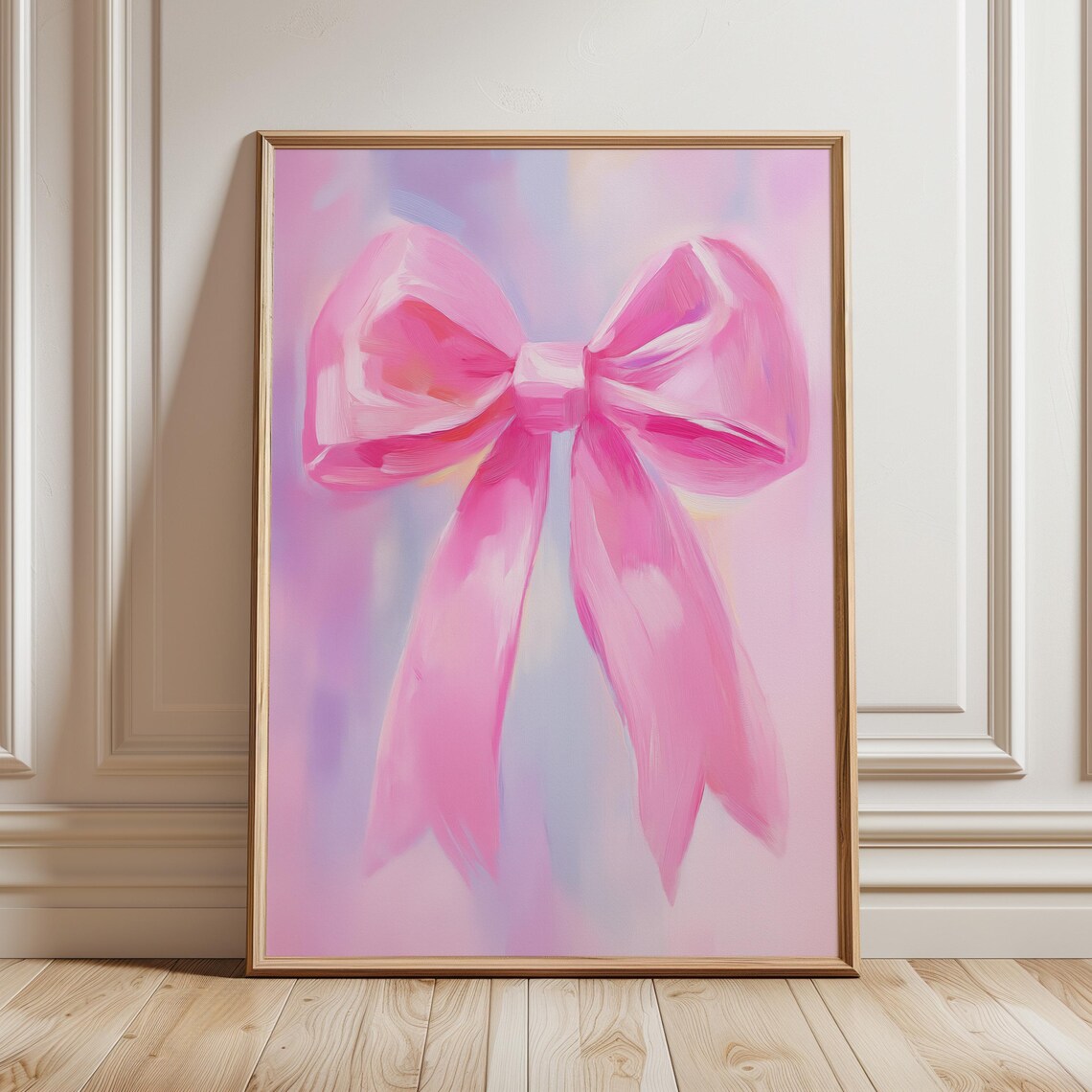 Pink Watercolour Bow Painting Pastel Preppy Coquette Girly Poster