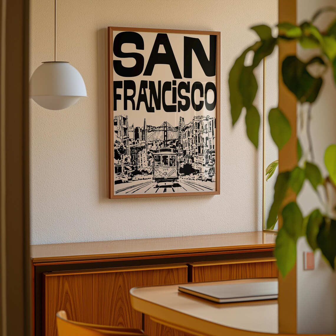 San Francisco Retro Travel Poster, Mid-Century California - Image 4