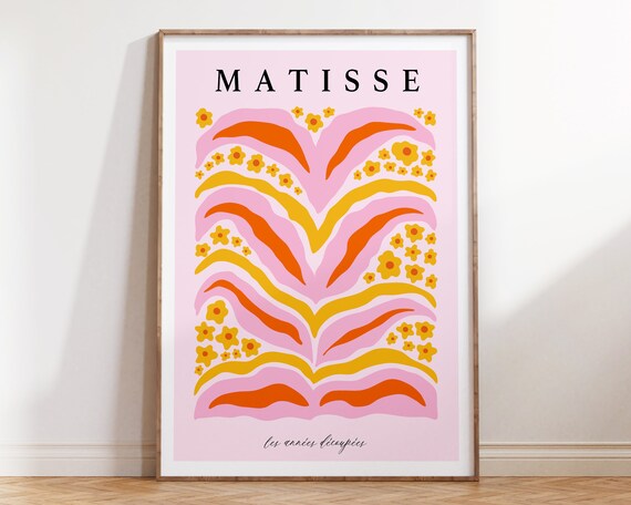 Matisse Pink Cut Out Leaf Exhibition Poster Orange Yellow Botanical
