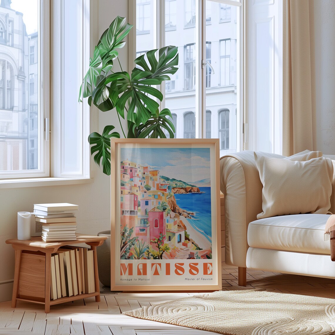 Matisse Homage Coastal Village Mediterranean Fauvism Art Poster - Image 2