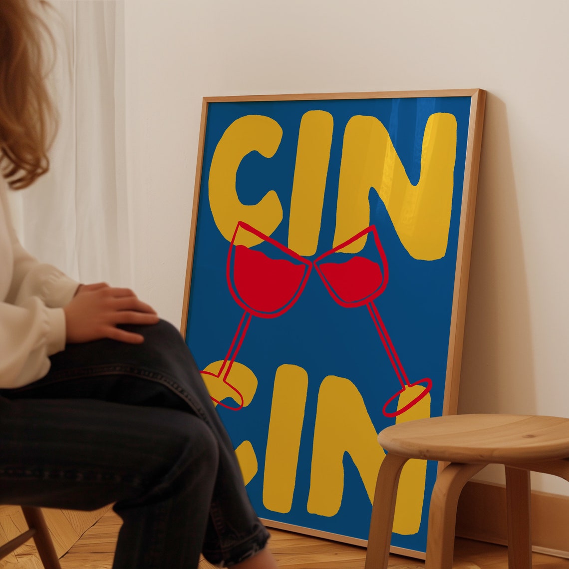 Cin Cin, Hand Drawn Wine Poster - Image 3