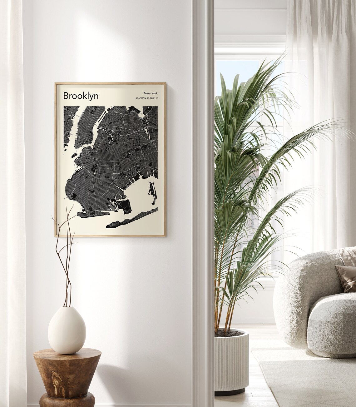 Brooklyn NY City Map Print, Colorful Travel Poster - Image 2