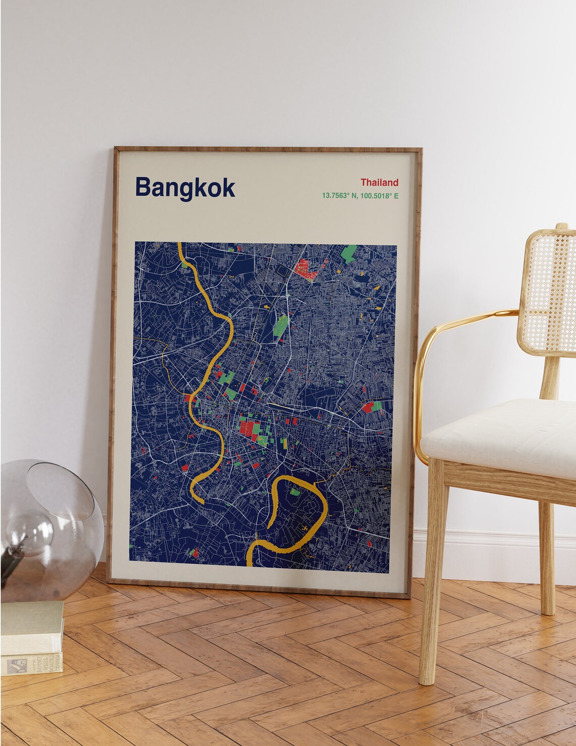 Bangkok Map Poster, Travel Wall Art Print - Image 2