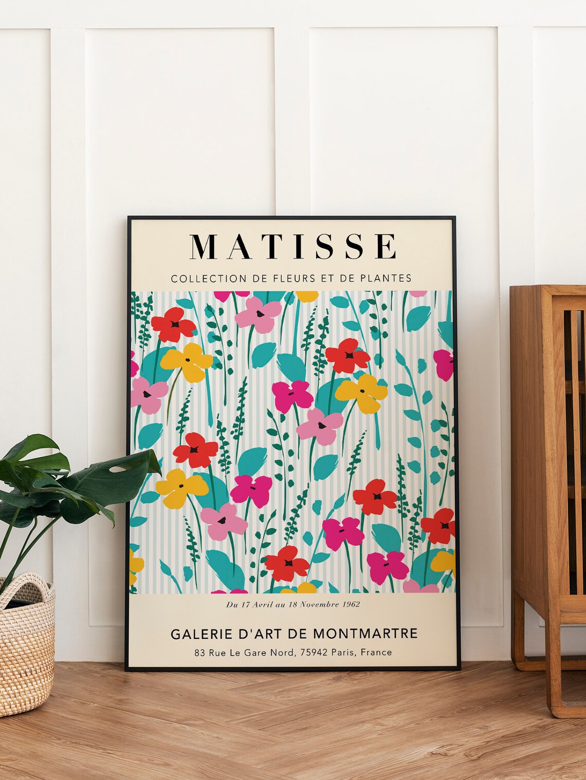 Matisse Wildflower Exhibition Poster Turquoise Pink Floral 1962 - Image 2