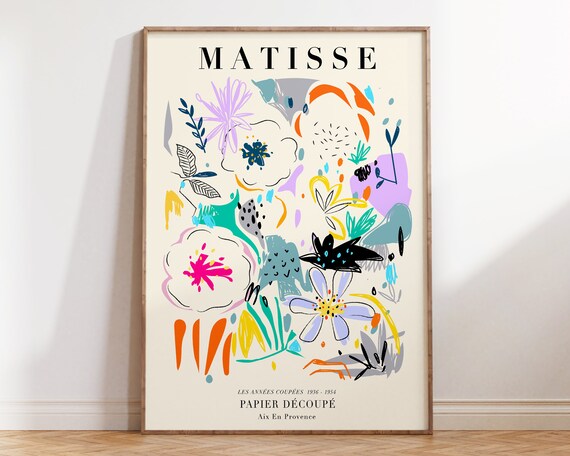 Abstract Shapes Matisse Poster Matisse Papier Decoupe Wall Art Colourful Matisse Poster Matisse Cut Outs Art Print Mp101