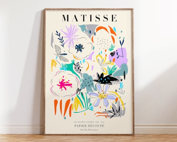 Matisse Whimsical Floral Doodle Papier Decoupe 1936-1954 Art Poster