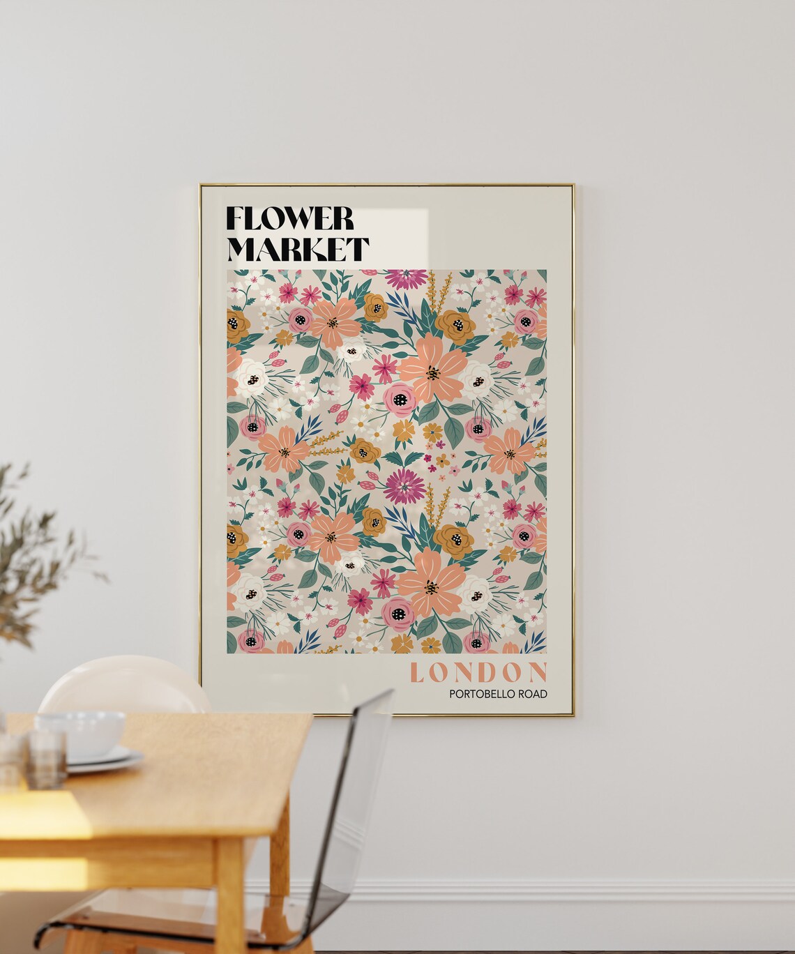 Portobello Road London Flower Market Floral Botanical Wall Poster - Image 2