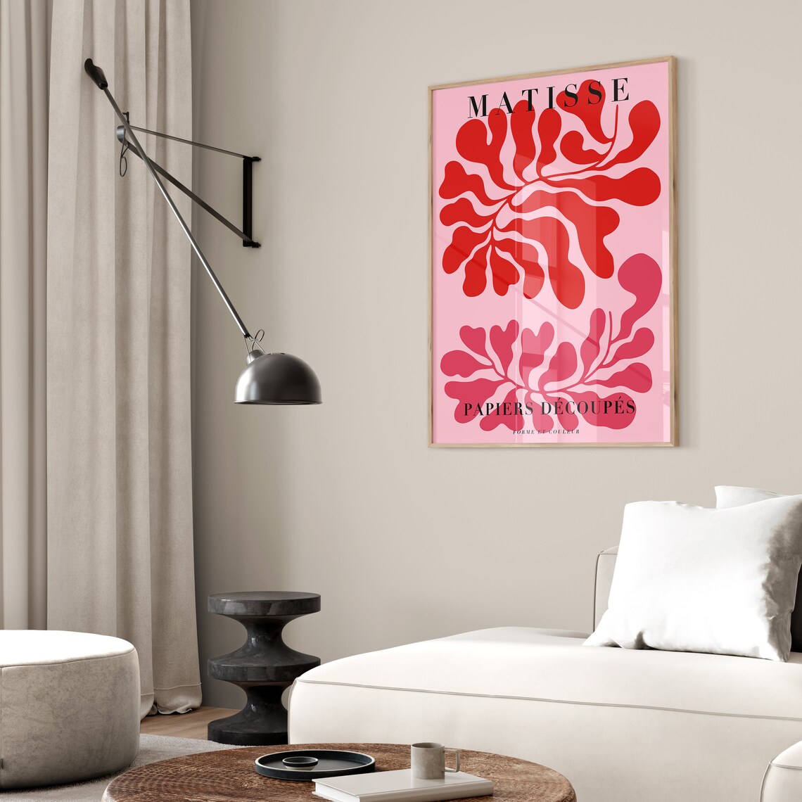 Pastel Matisse Abstract Leaf Art Print, Mid Century - Image 2