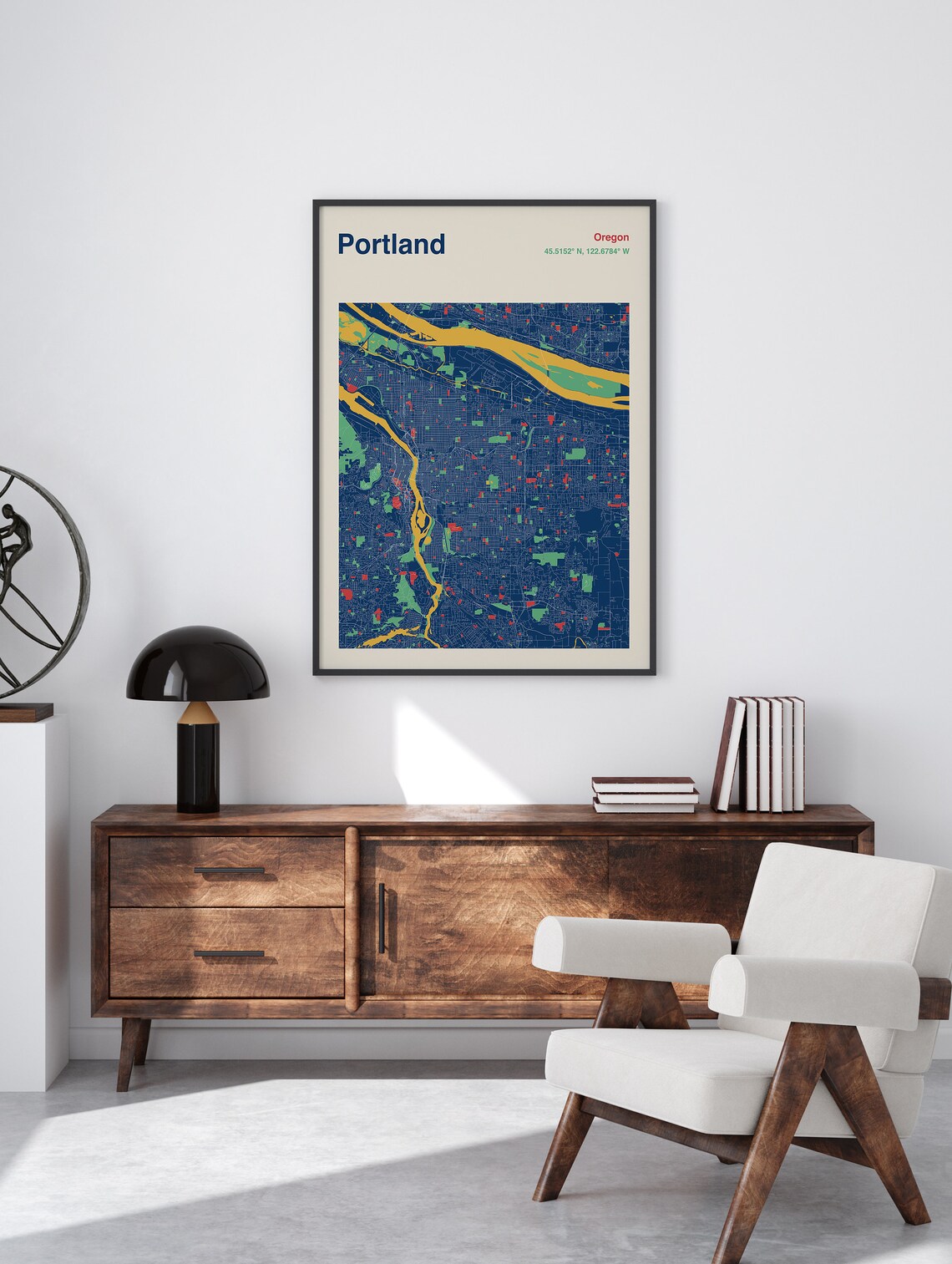 Portland Or Map Print Colour Portland Oregon Map Poster Map Of Portland Or Portland Map Wall Art Portland City Map Oregon Map Poster - Image 2