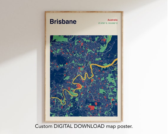 Custom City Map Poster, Modern Colour Design