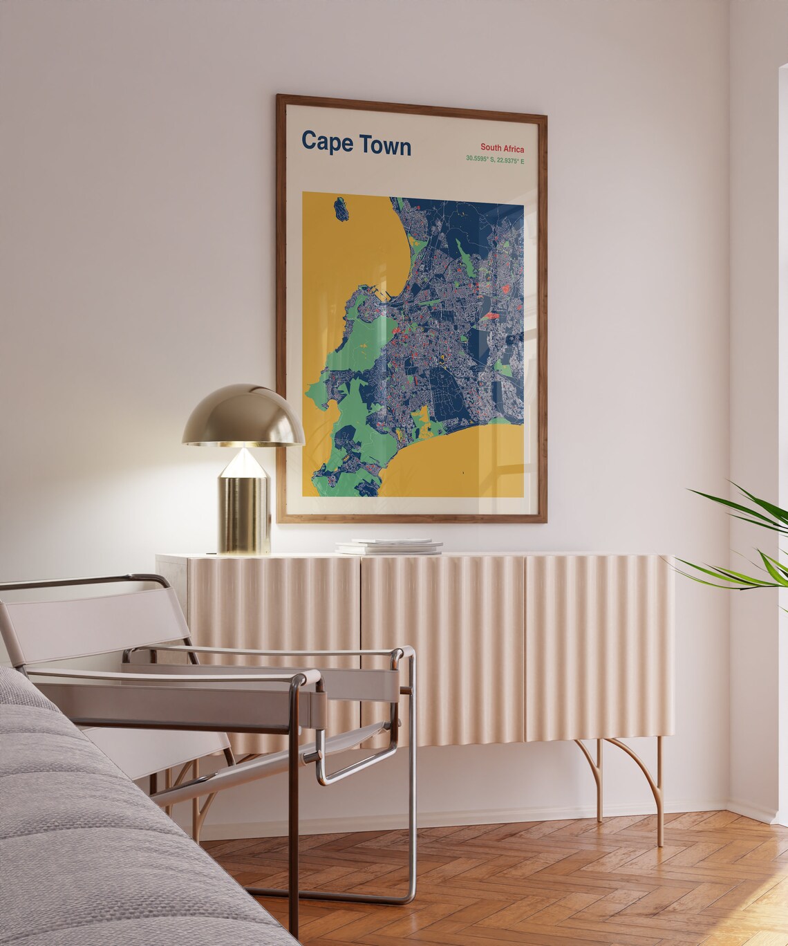 Cape Town Map, Modernist Color Map Wall Art - Image 2