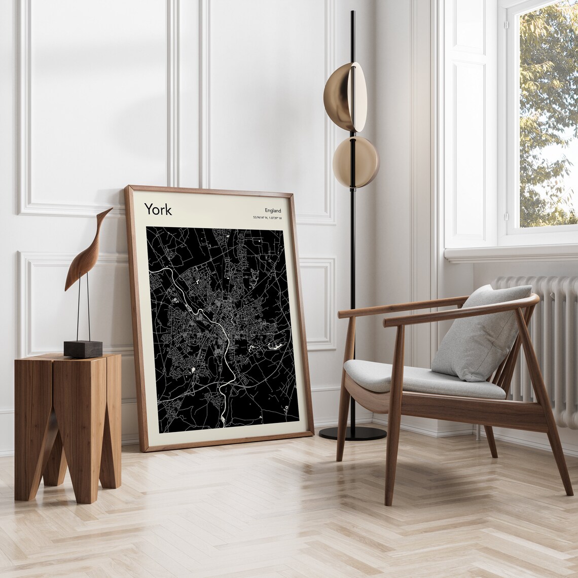 York UK Map Print, Modern Style Map Poster - Image 3