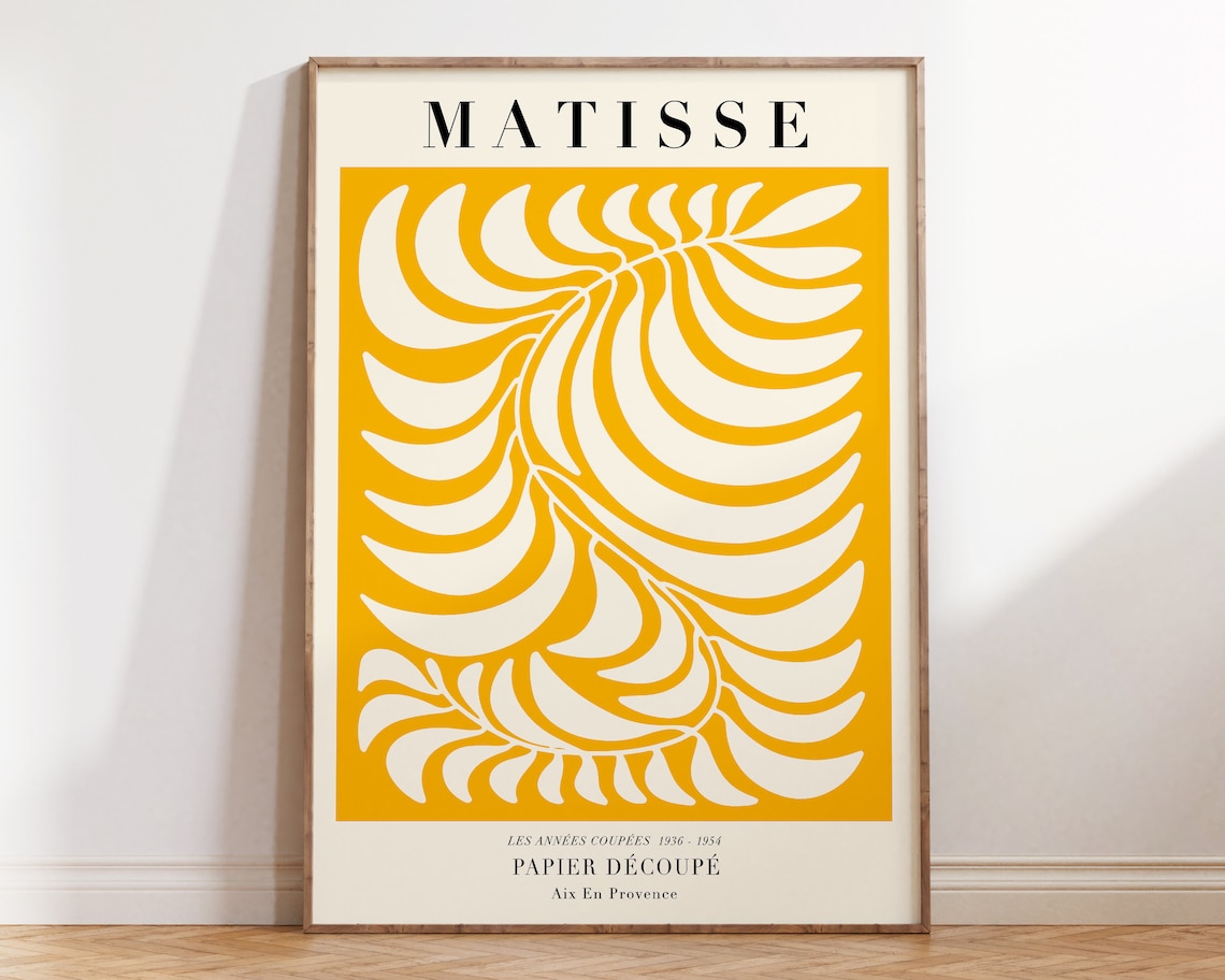Matisse Leaf Boho Floral Market Art Print
