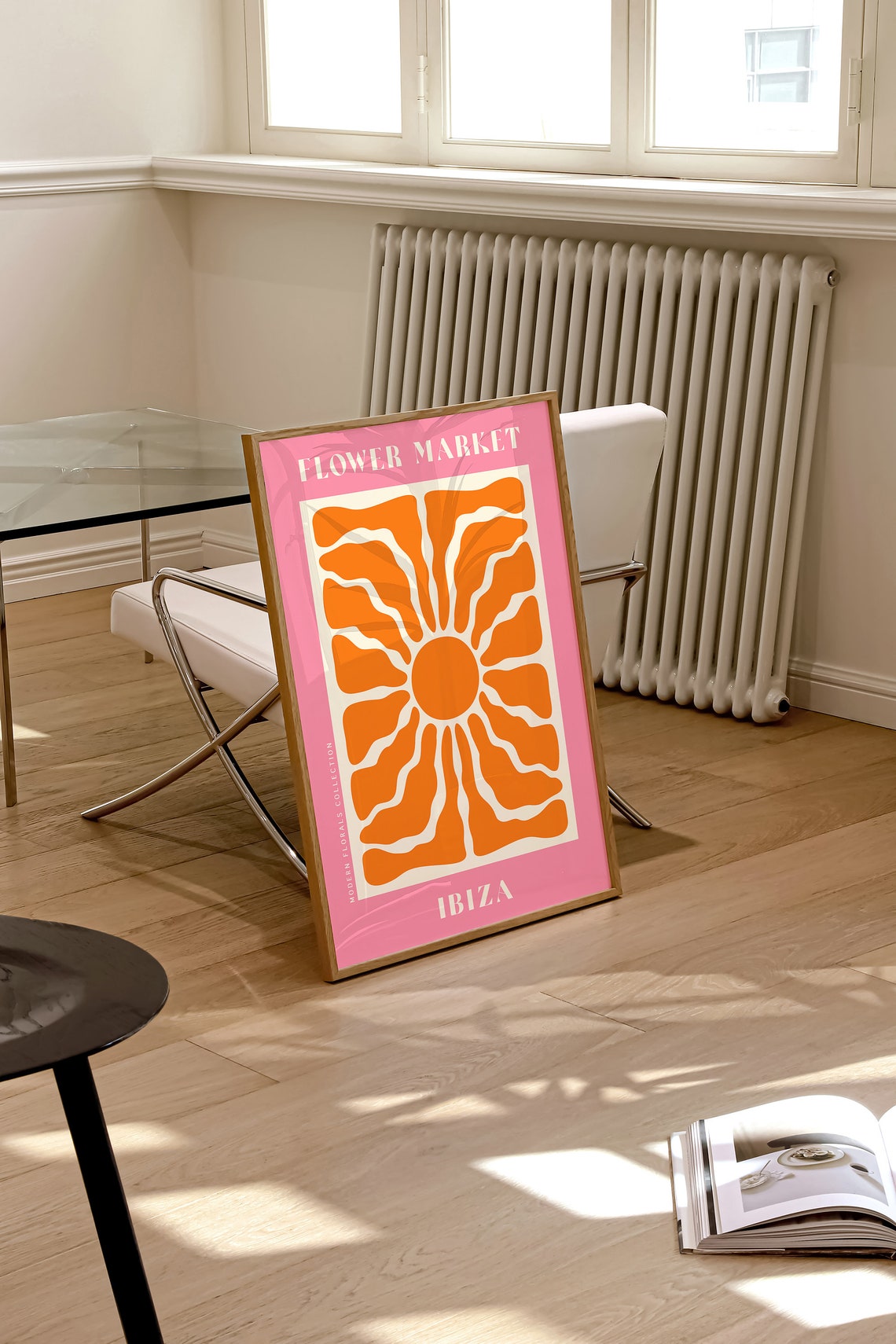 Ibiza Flower Market Print Pink Matisse Style Flower Poster Orange Wavy Flower Art Poster Boho Flower Market Print F181 - Image 3
