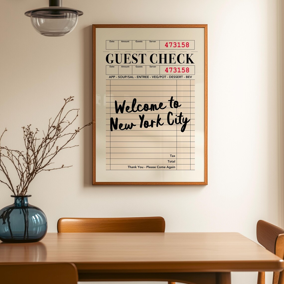 New York City Guest Check Poster Retro Welcome To NYC Vintage Art - Image 4