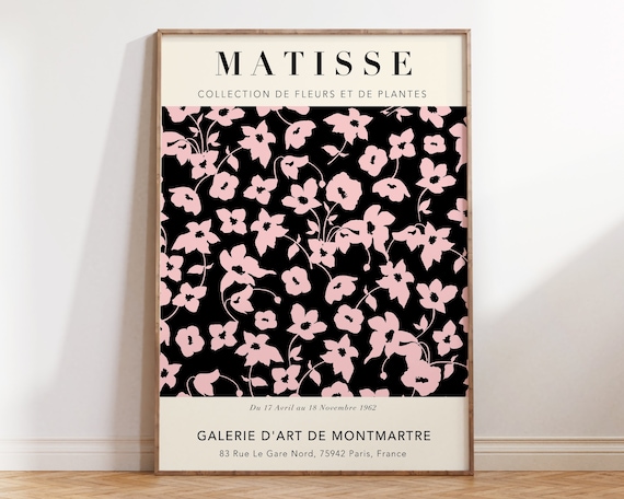 Matisse Black Pink Floral Cut Out Exhibition Poster 1962 Gallery
