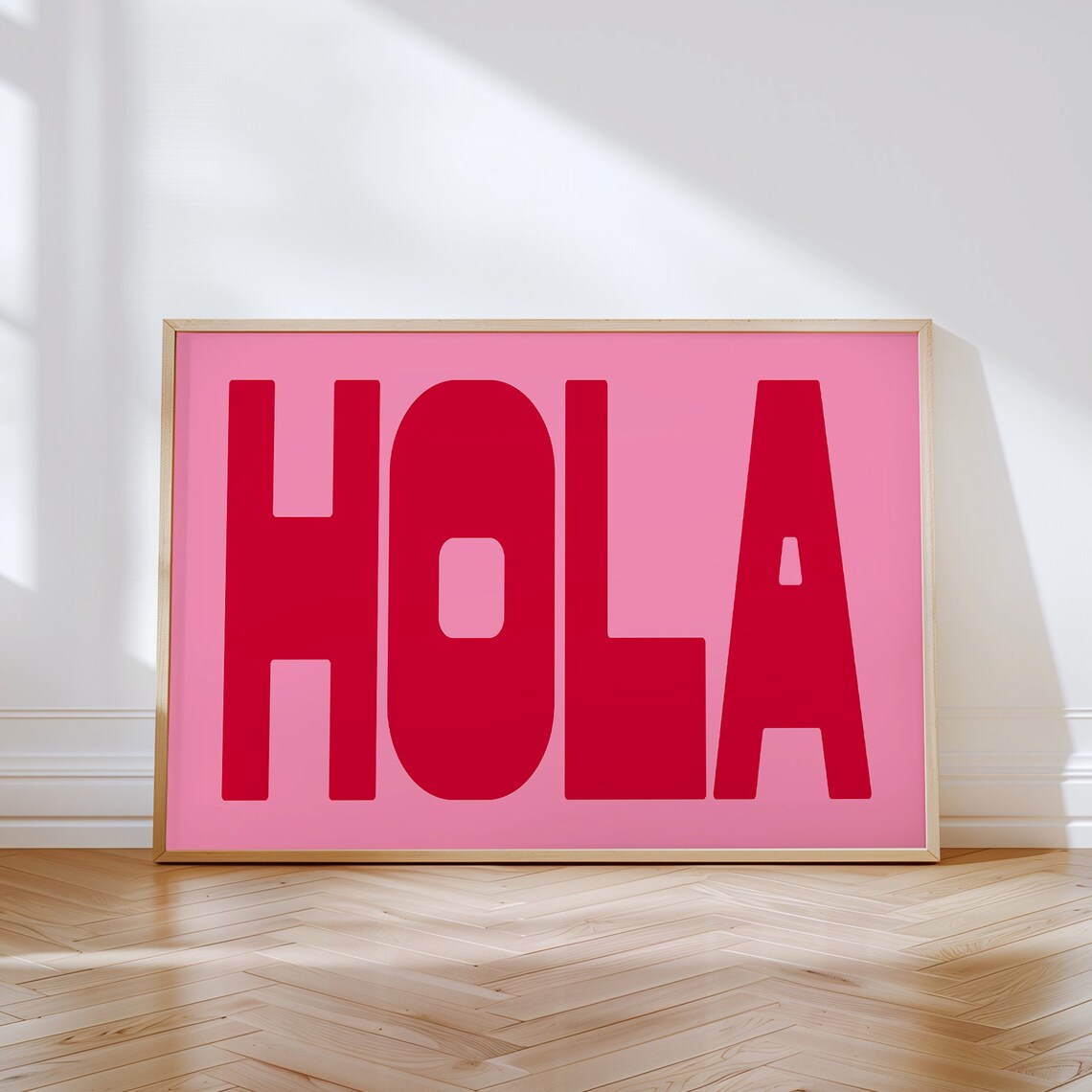 Hola Typography Poster, Mid-Century Modern Print - Image 3