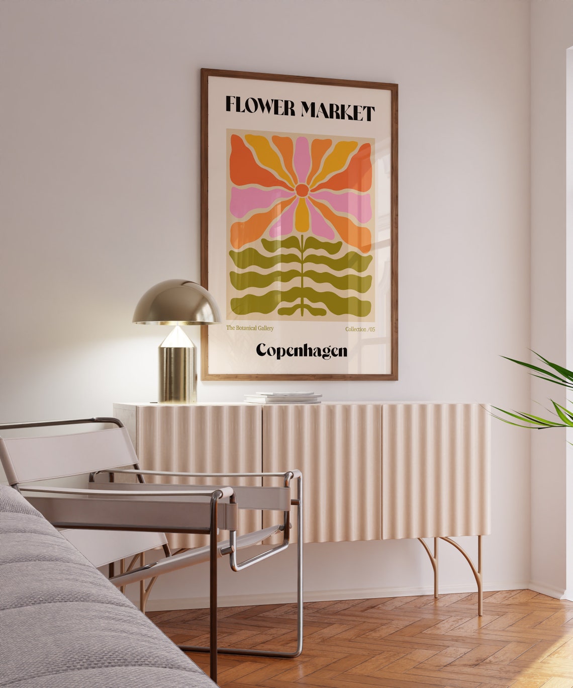 Copenhagen Flower Market Poster Retro Flower Market Wall Art Boho 70s Flower Market Flower Market Print Retro Flowers F117 - Image 2