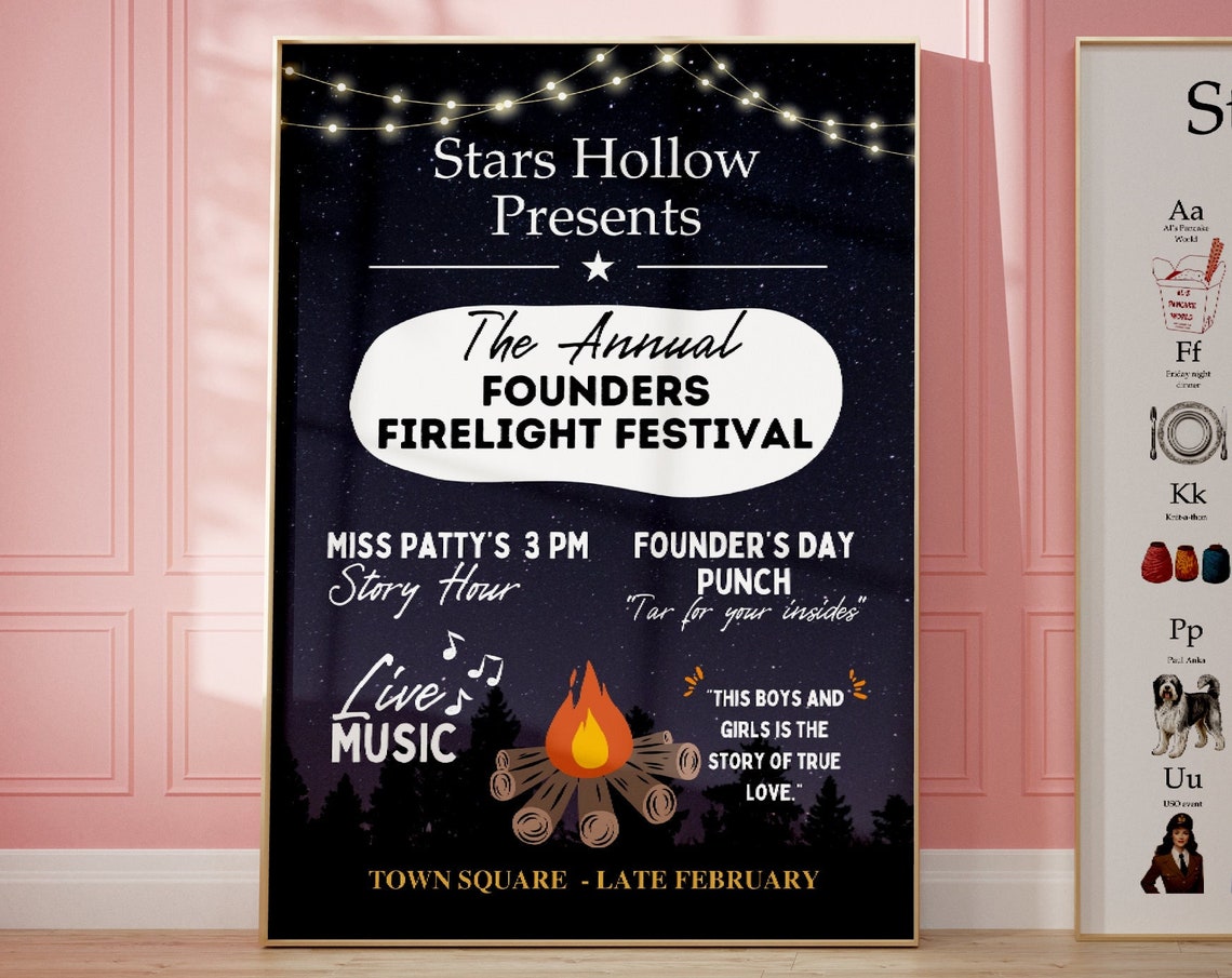 Founders Firelight Festival Stars Hollow Gilmore Girls Event Poster - Image 2