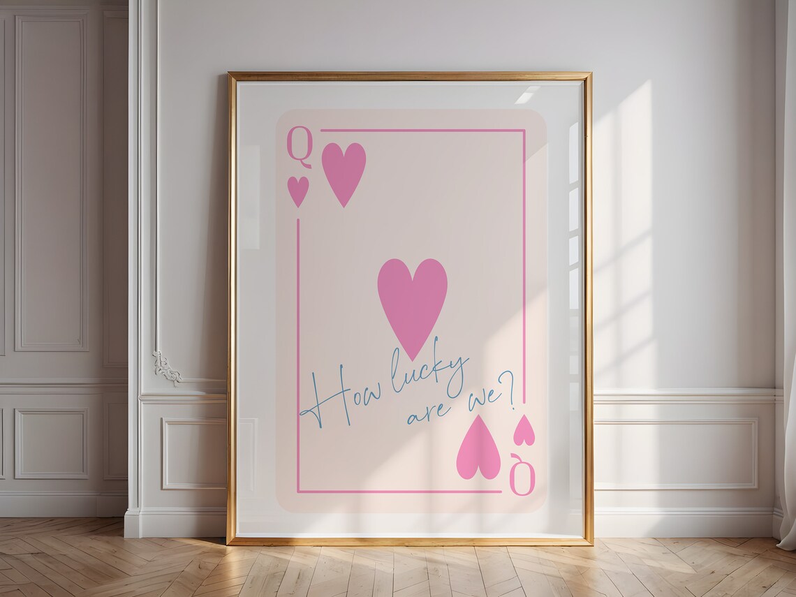Queen Of Hearts Poster, Preppy Y2K Room Decor