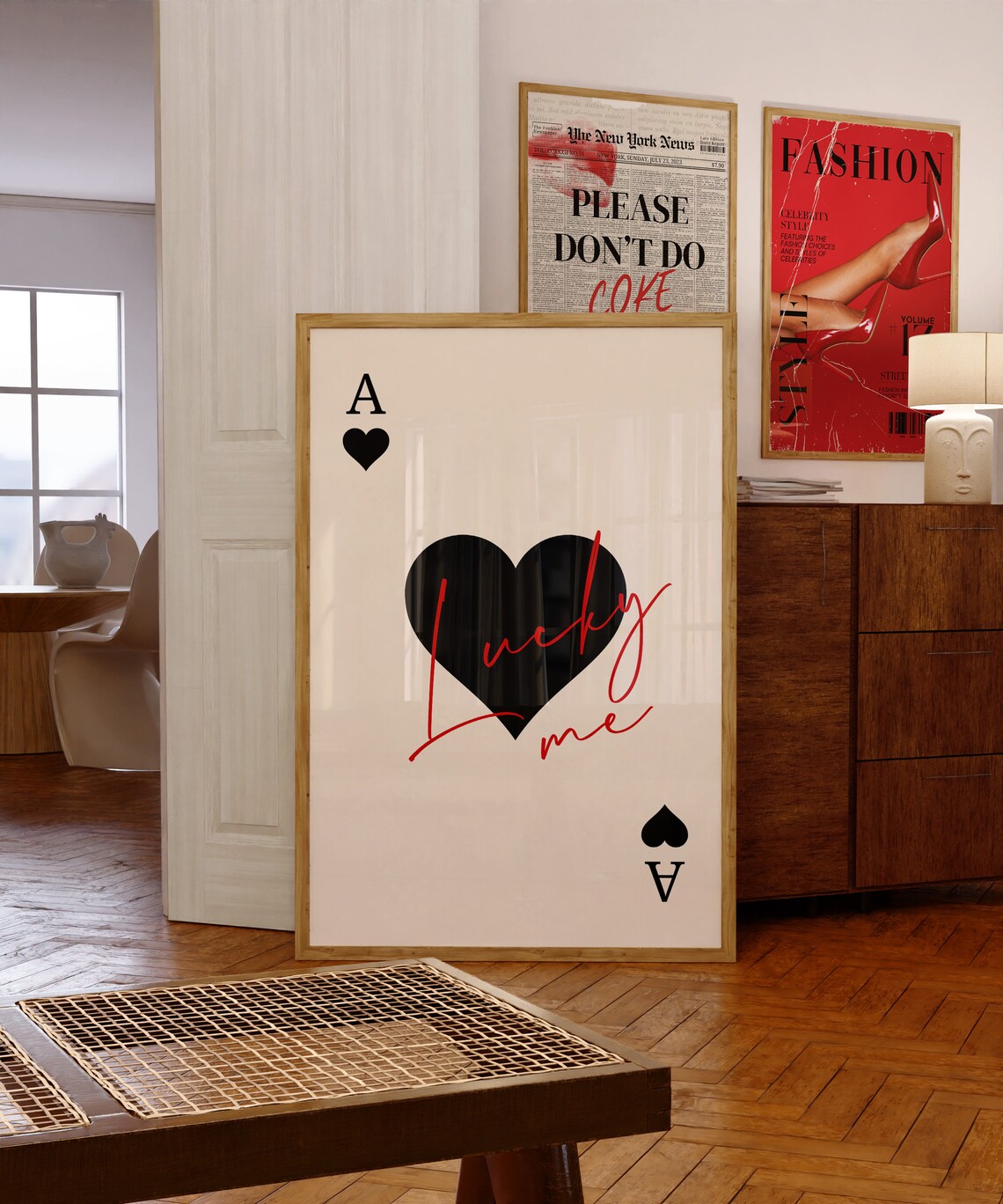 Ace Of Hearts Retro Poster, Preppy Y2K Print - Image 2