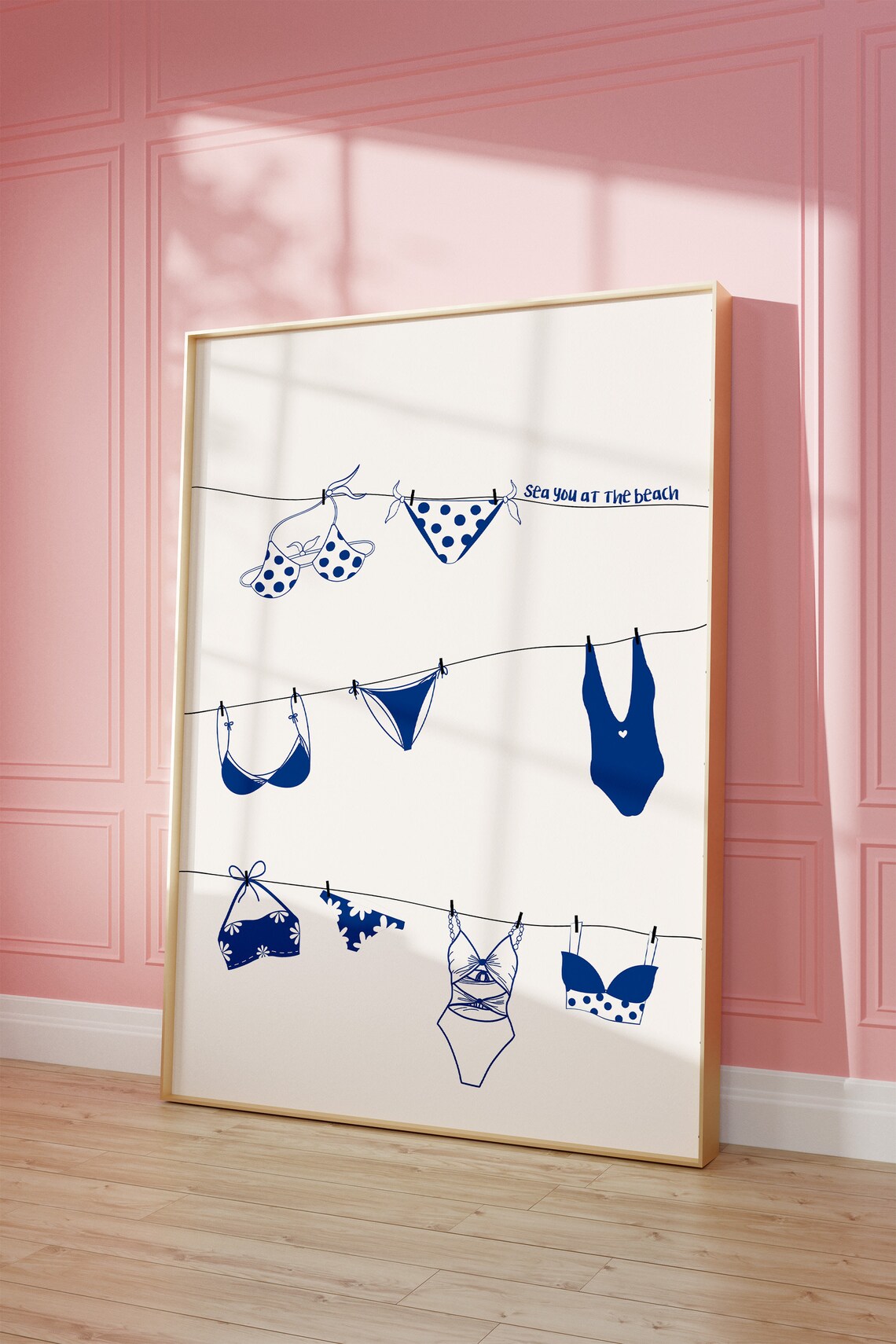 Vintage Coastal Bikini Poster, Girly Summer Print - Image 4