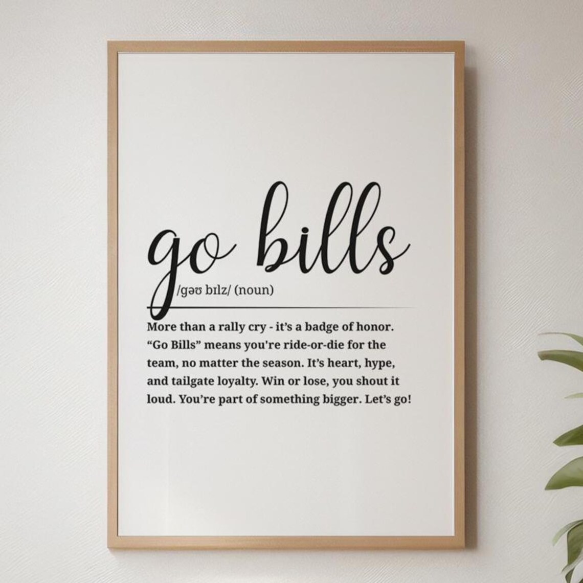 Go Bills Definition Poster Football Fan Dictionary Style Wall Decor Art - Image 6