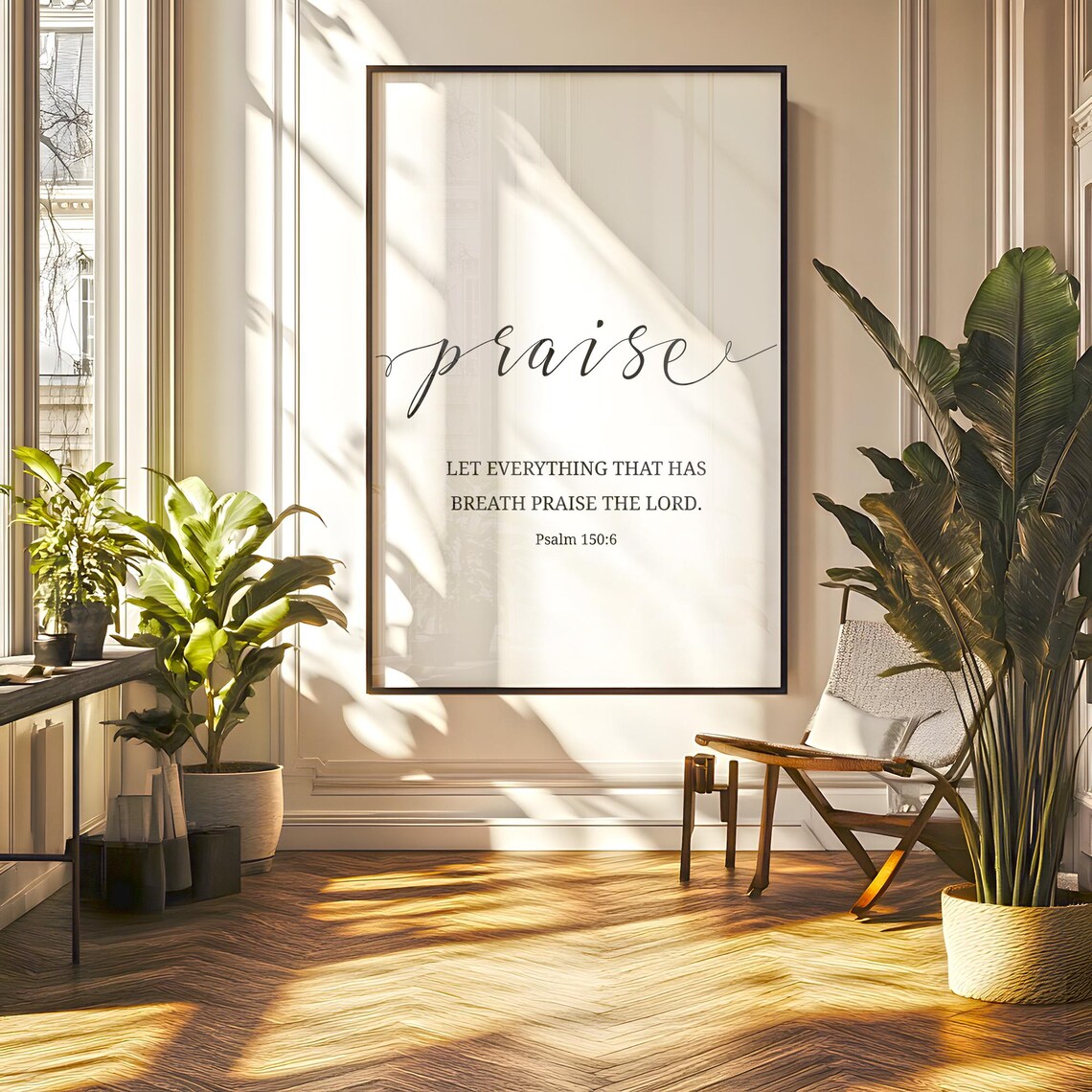 Psalm 1506 Wall Art Praise Decor Let Everything That Has Breath The Lord Print Christian - Image 6
