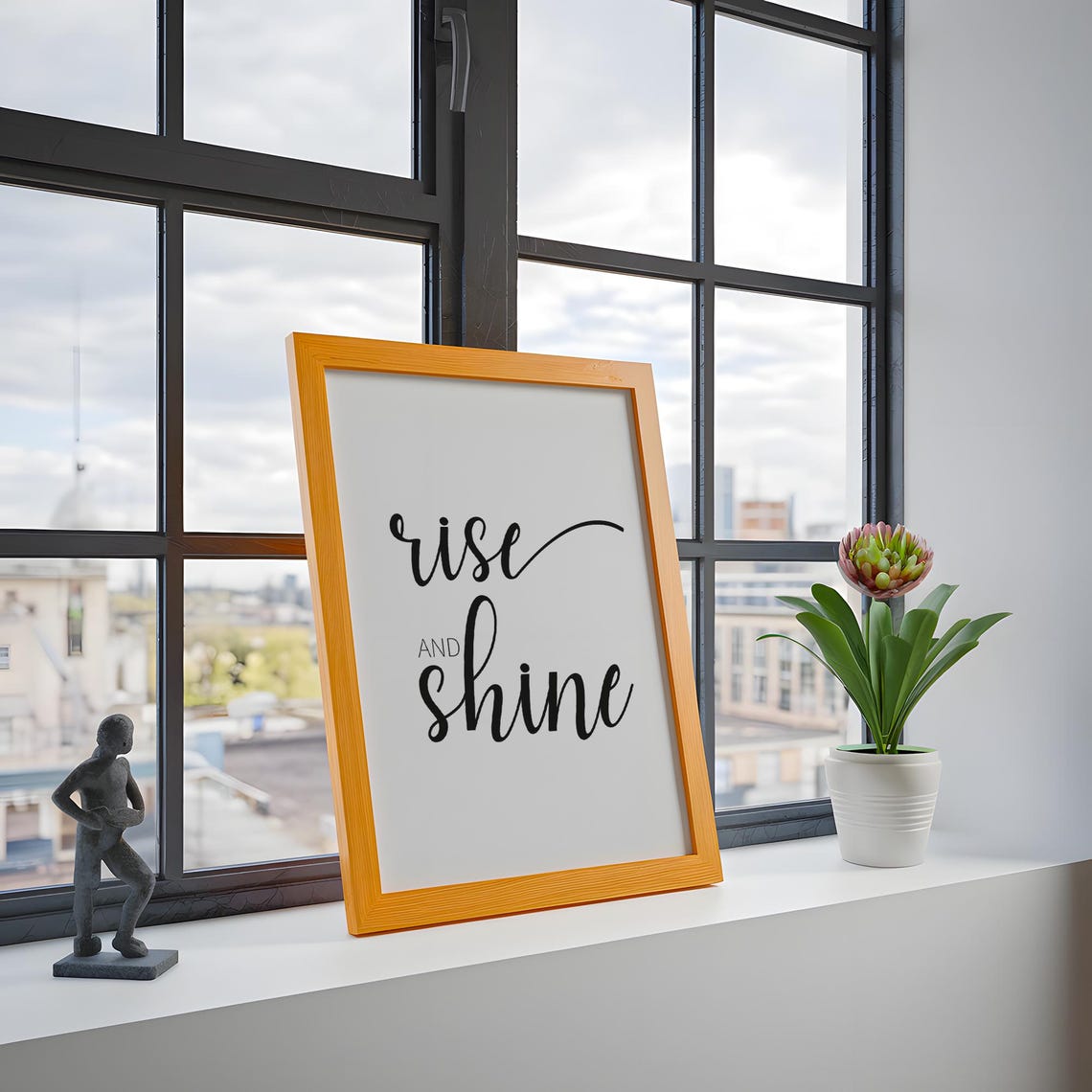 Rise And Shine Morning Script Typography Inspirational Bedroom Poster - Image 3