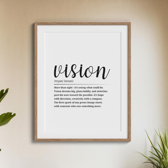 Vision Dictionary Definition Inspirational Dream Big Wall Art