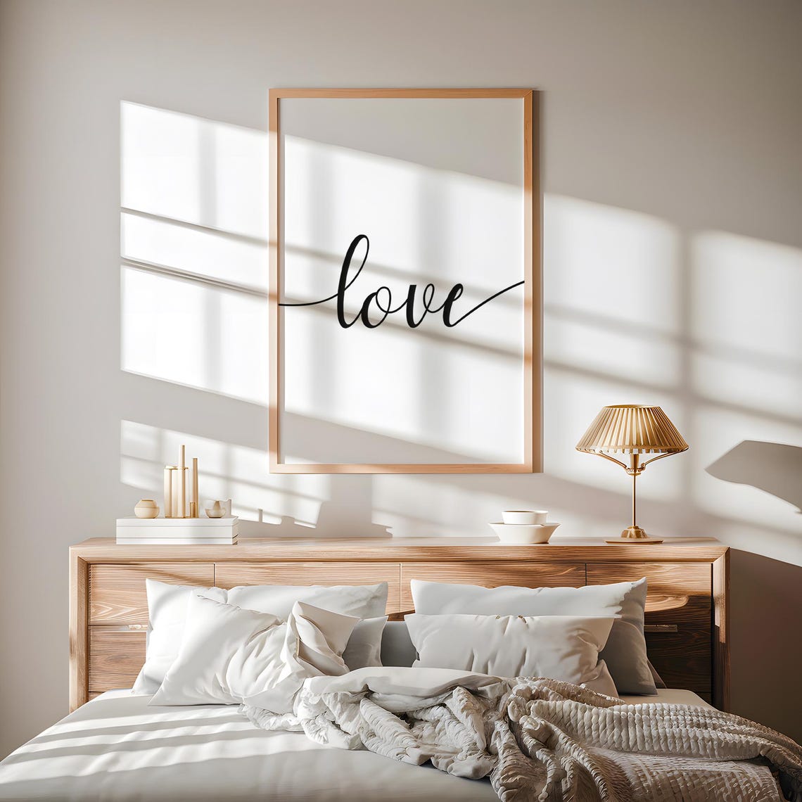 Love Script Lettering Monochrome Minimalist Typography Poster - Image 2