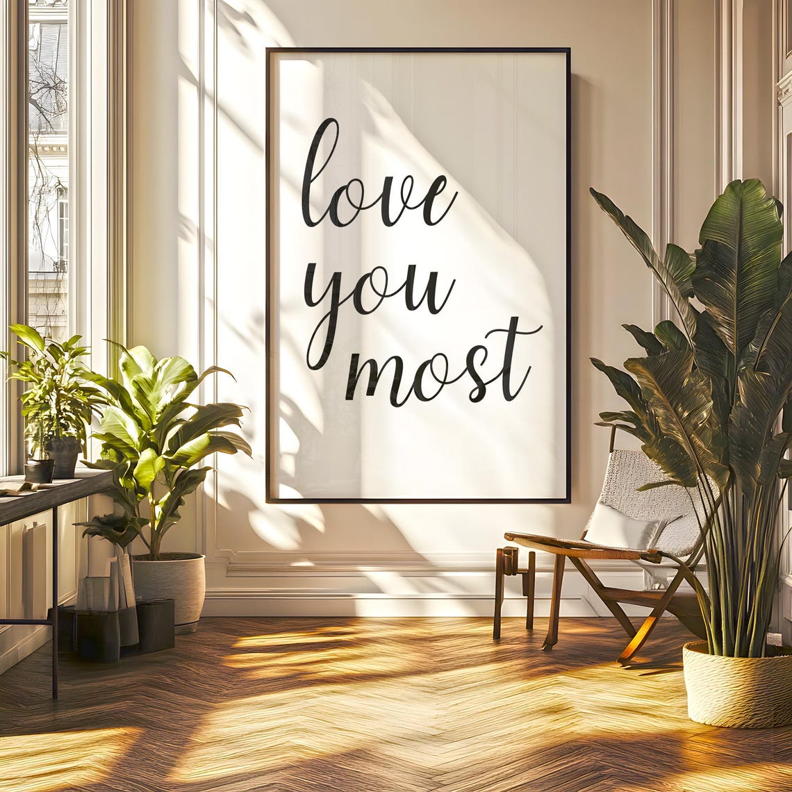 Love You Most Romantic Script Typography Sweet Couple Quote Poster - Image 6