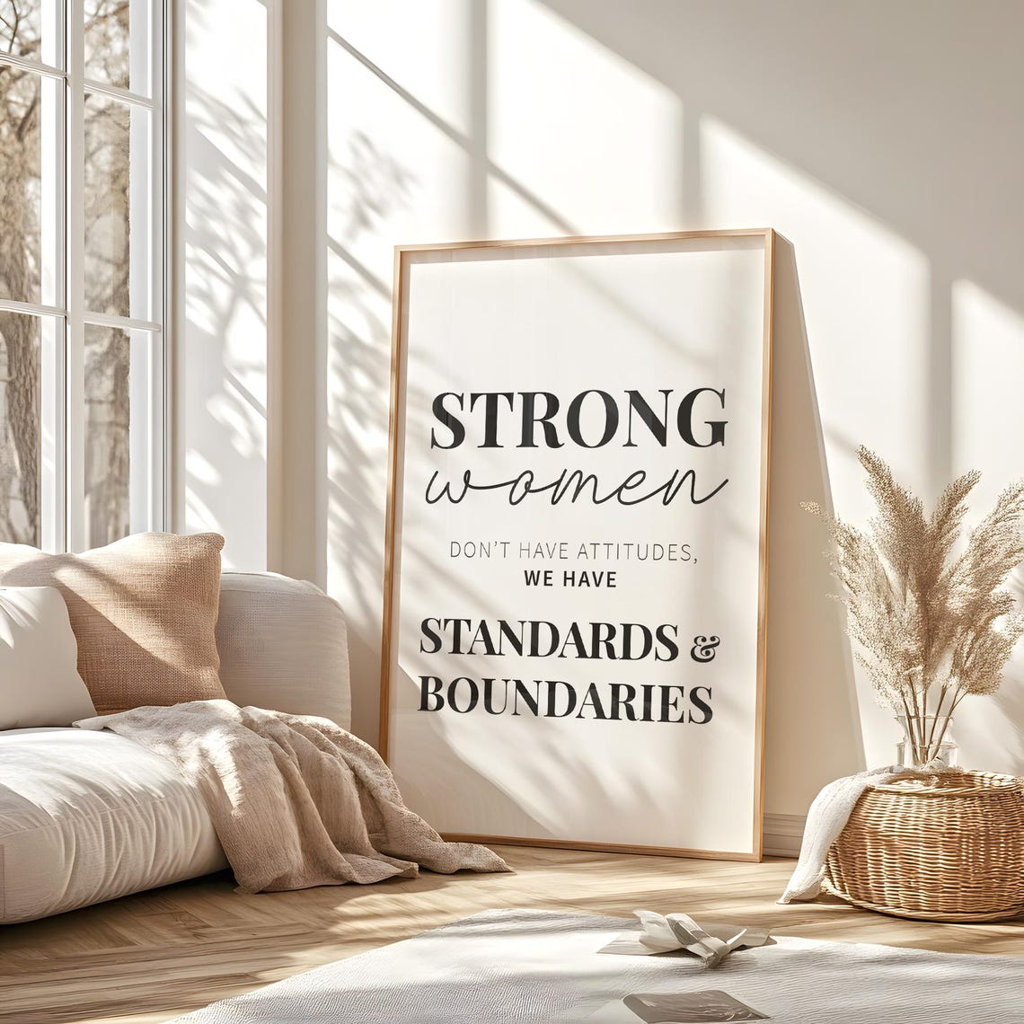 Strong Women Dont Have Attitudes Wall Art Feminist Decor Woman Empowerment Quote - Image 5