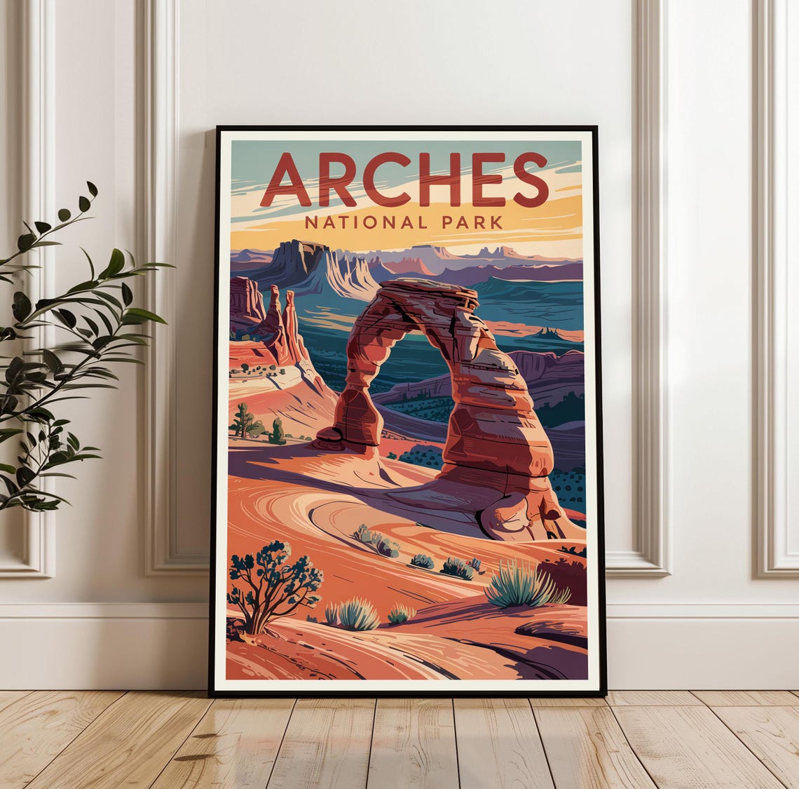 Arches National Park Delicate Arch Desert Sunset Travel Poster