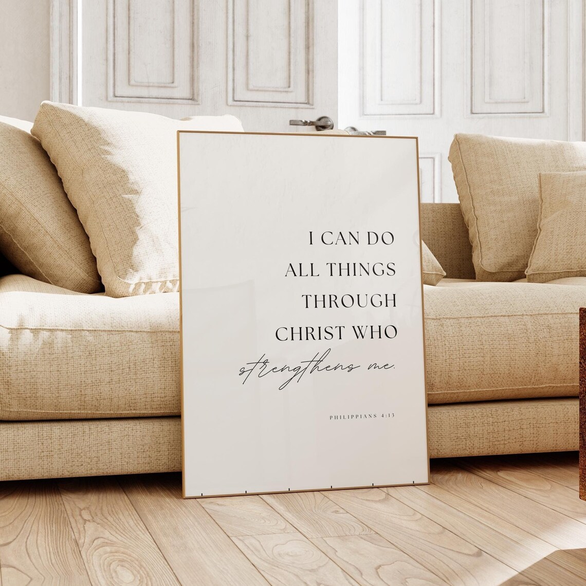 Philippians 4:13 Scripture Art, Bible Verse Print