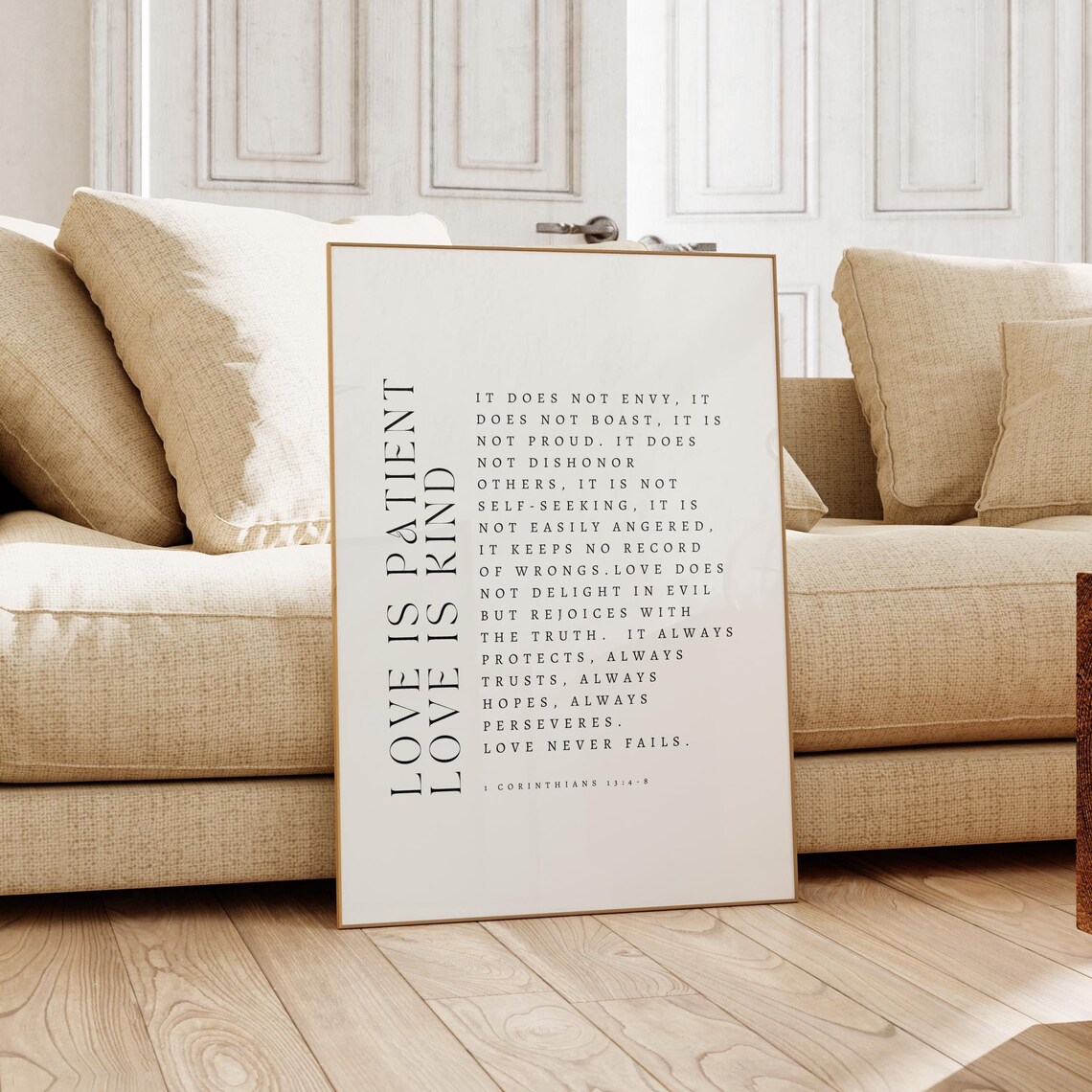 1 Corinthians 134 8 Love Is Patient Love Is Kind Wall Art Love Is Patient Bible Verse Wall Art Love Print Christian - Image 3